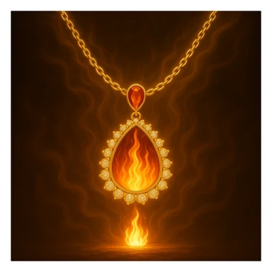 Replace the dark void with a small, powerful flame inside the pendant sticker
