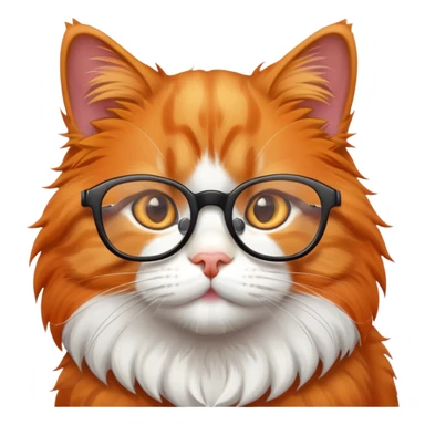Big fat orange cat with glasses sticker