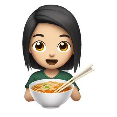 Asian with tattoos eating ramen sticker