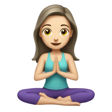 white brunette girl doing yoga sticker