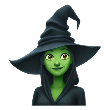 elphaba from wicked with embarrassed expressio sticker