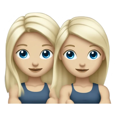 Two white blonde girls with blue eyes lifting weights sticker
