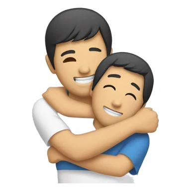 Asians hug sticker