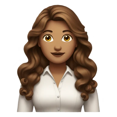 long, brown haired, beautiful and curvy  woman  sticker