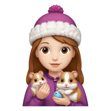 ponpon girl hamster sticker