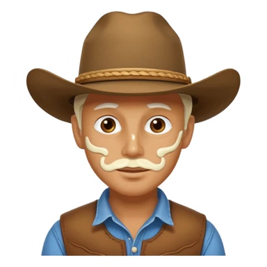 Cowboy with cream on face sticker