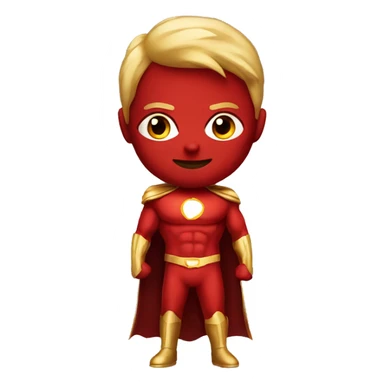 red and gold superhero sticker