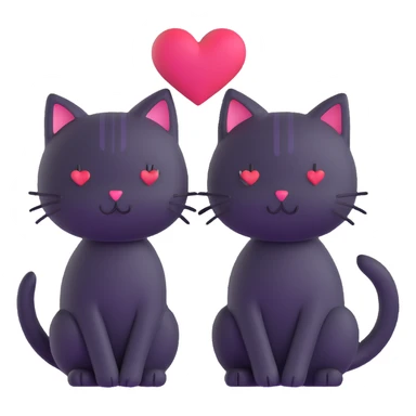 two emo cats in love sticker