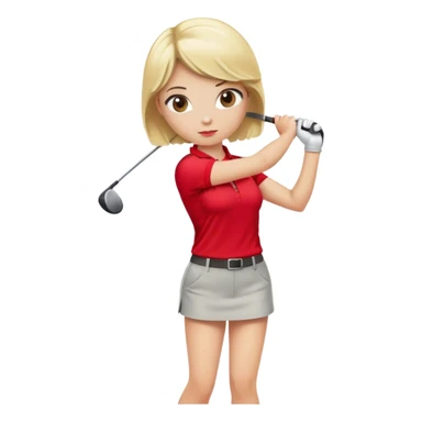 Blonde and red golfer golf sticker