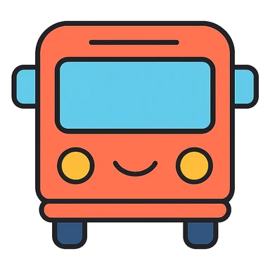 modern friendly bus icon for YouTube channel sticker