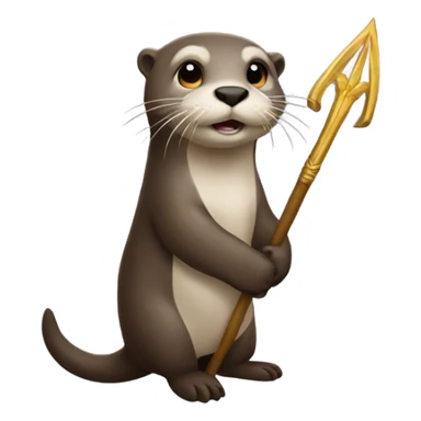 Otter holding trident sticker