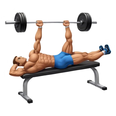 side-view bodybuilder lying down barbell glute-bridges sticker