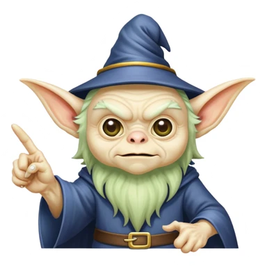 ugly wizard gremlin looking in agreement pointing at you sticker
