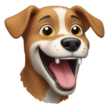dog laughing  sticker