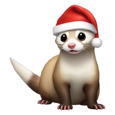 Ferret in a Santa hat sticker