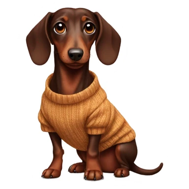Chocolate dachshund wearing jumper sticker