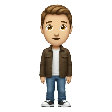 Guy with brown hair standing sticker