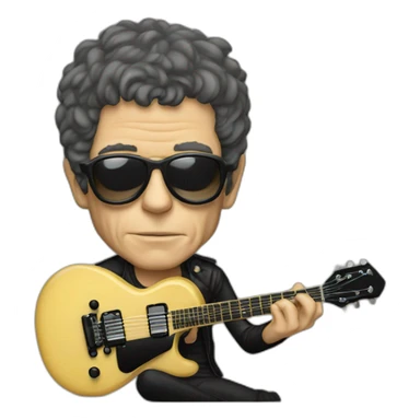 entire lou reed playing guitar sticker