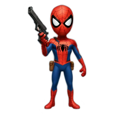 Spiderman with a gun sticker