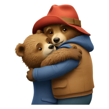 Paddington hugs another bear sticker