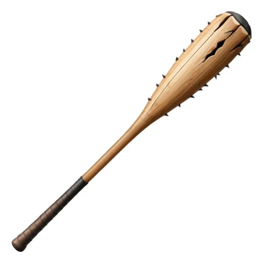 baseball bat with nails poking out from the bat from stranger things sticker