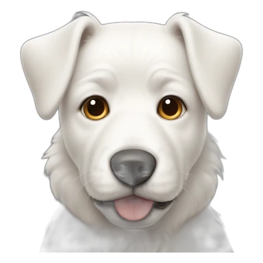 white doggie with tiny ears and huge fat  face sticker