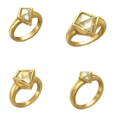 Angelic Healing Diamond Crystal amulet gold ring sticker