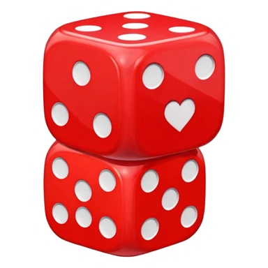 dice with hearts sticker