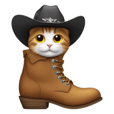 cat wearing cowboy boots sticker