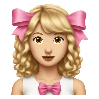 Taylor swift with a pink bow on her head sticker