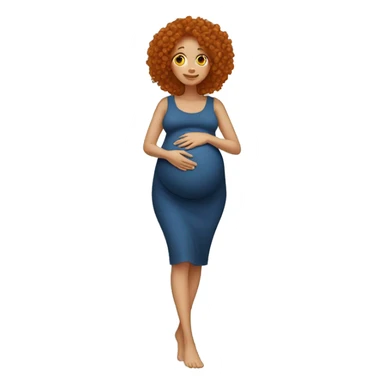 pregnant woman with ginger curly hair sticker
