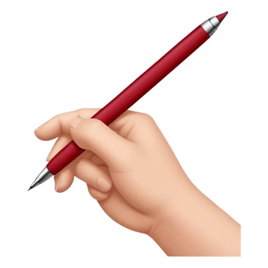 the hand writes with a dark red pen sticker