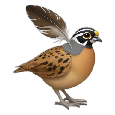 quail with feather on head sticker
