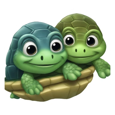 Two aquatic turtles on top each other sticker