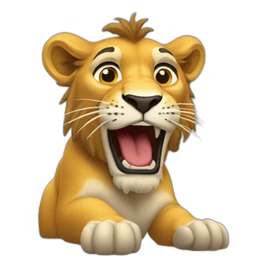 Un león sacando la lengua  sticker