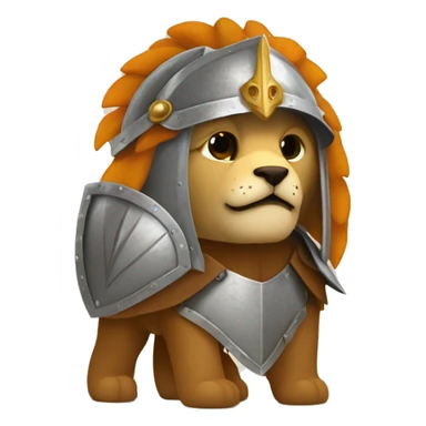 Un león mezclado con un fénix y armadura medieval sticker