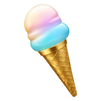 opal Crystal ice cream scoop on gold cone sticker