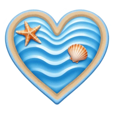 beach themed heart sticker