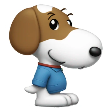 Snoopy walking looking for clothes  sticker