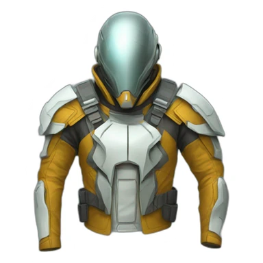 futuristic Galactic Vanguard Jacket armored sticker