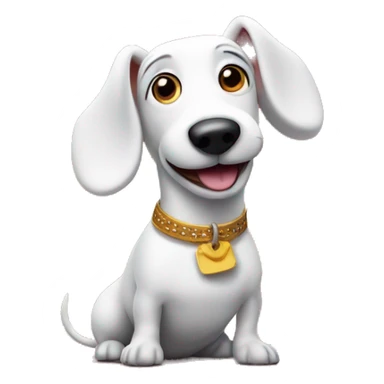 White sausage dog  on a stage musical sticker