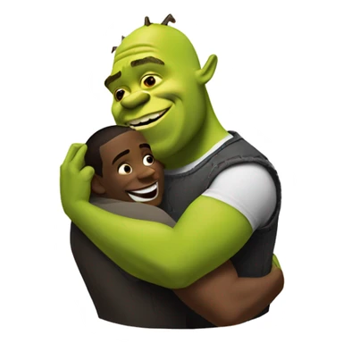 shrek and black man hugging  sticker