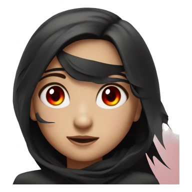 Flying girl with red eyes an black wings sticker