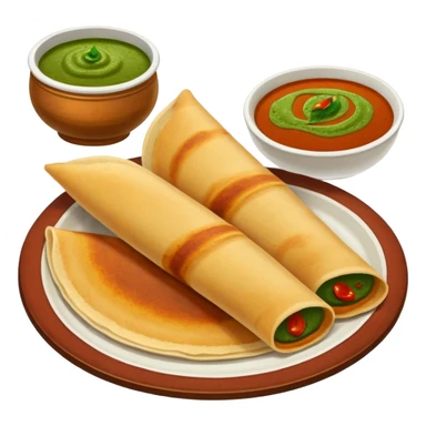 South Indian dosa with chutney emoji sticker