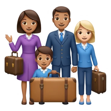 familia con maleta sticker