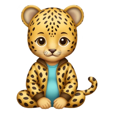 baby with leopard patterned clothes sticker