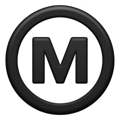 Black Circle with MB written on it sticker