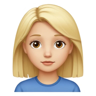 girl with blond hair face looking to the right   sticker