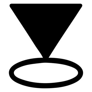 Minimalist vector logo of a light cone: two clean straight lines meet at a sharp apex, open ellipse base, no interior fill, 2-pt stroke weight, centered on a white square canvas, single deep-indigo color, flat icon style, ultra-crisp edges, no text, no shadow sticker