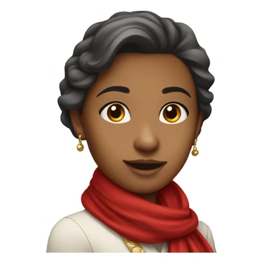 elegant girl in red scarf sticker